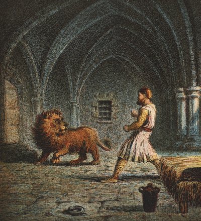 Richard the First and a Lion by English School
